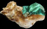 Silky, Fibrous Malachite Crystals on Matrix - Morocco #42038-1